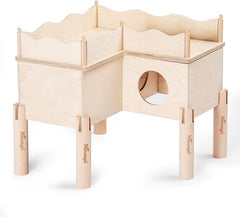 Niteangel Set of Beech Stilts for Elevating & Safely Setting Multi-Chamber Series Maze House