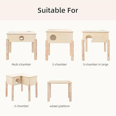 Niteangel Set of Beech Stilts for Elevating & Safely Setting Multi-Chamber Series Maze House