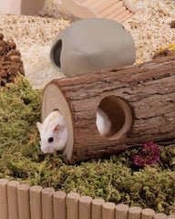 Niteangel Natural Wooden Hamster Mouse Tunnel Tube Toy Forest Hollow Tree Trunk