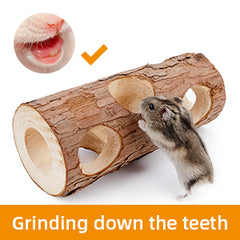 Niteangel Natural Wooden Hamster Mouse Tunnel Tube Toy Forest Hollow Tree Trunk