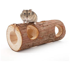 Niteangel Natural Wooden Hamster Mouse Tunnel Tube Toy Forest Hollow Tree Trunk