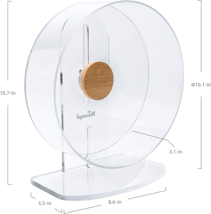 Niteangel Silent Hamster Exercise Wheel: Dual-Bearing Quiet Spinning Acrylic Hamster Running Wheel for Dwarf Hamster Gerbils Mice Degus Or Other Small Animals