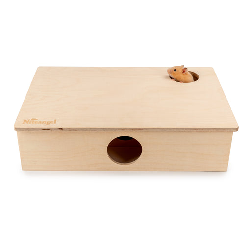 Niteangel Large Wooden Multi-Chamber Hideout for Dwarf and Syrian Hamsters