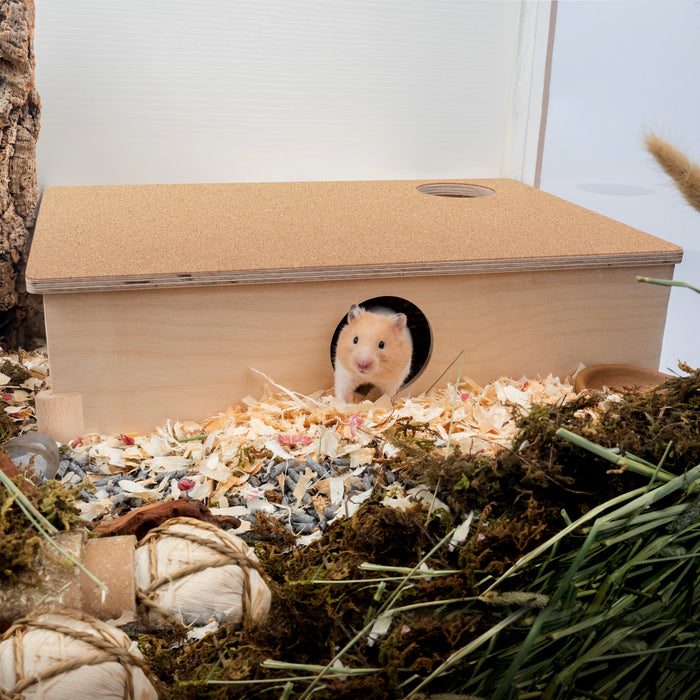 Niteangel Large Wooden Multi-Chamber Hideout for Dwarf and Syrian Hamsters