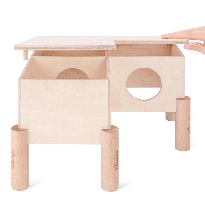 Niteangel Set of Beech Stilts for Elevating & Safely Setting Multi-Chamber Series Maze House