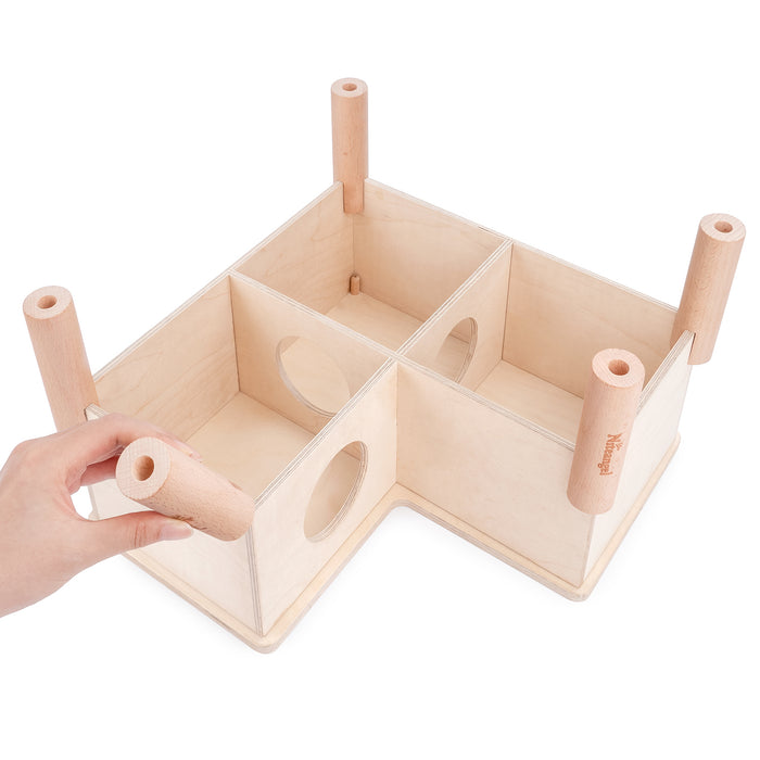 Niteangel Set of Beech Stilts for Elevating & Safely Setting Multi-Chamber Series Maze House