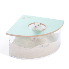 Niteangel Small Animal Sand-Bath Box - Acrylic Critter's Sand Bath Shower Room & Digging Sand Container for Hamsters Mice Lemming Gerbils or Other Small Pets