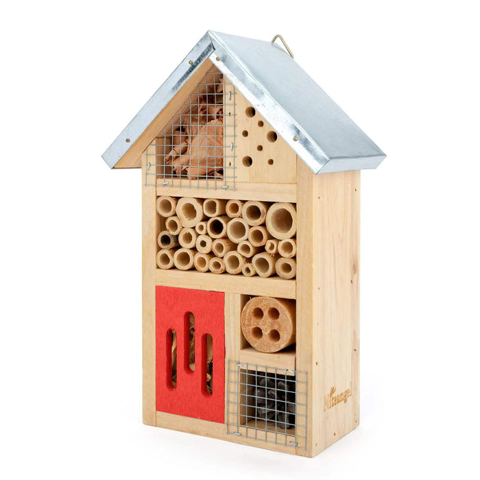 Niteangel Natural Wooden Insect Hotel, Garden Insect House for Ladybugs, lacewings, Butterfly, Bee, Bug