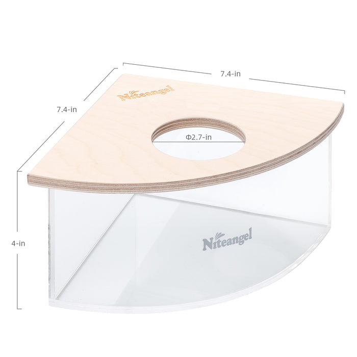 Niteangel Small Animal Sand-Bath Box - Acrylic Critter's Sand Bath Shower Room & Digging Sand Container for Hamsters Mice Lemming Gerbils or Other Small Pets