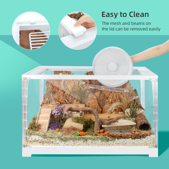 Niteangel Stacker Series Hamster Cage: - Stackable & Large Glass Terrarium (ca. 558 Sq In) for Hamster or other Small-sized Pets
