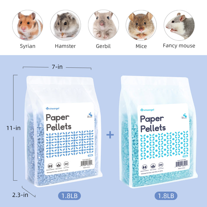 Niteangel Hamster Paper Pellets Bedding: - for Syrian Dwarf Hamsters Gerbils Mice Mouse Lemming Degus or Other Small-Sized Pets