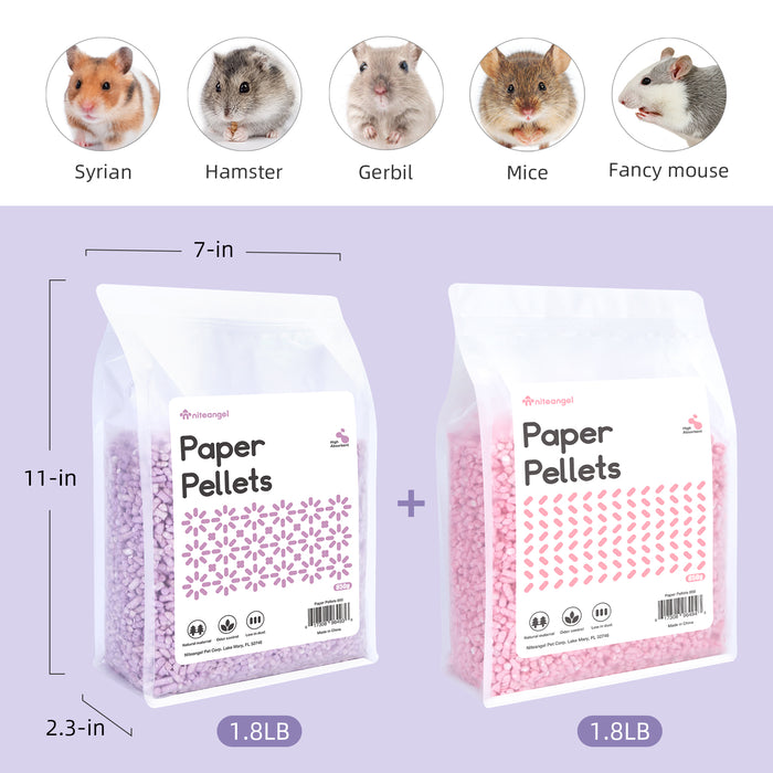 Niteangel Hamster Paper Pellets Bedding: - for Syrian Dwarf Hamsters Gerbils Mice Mouse Lemming Degus or Other Small-Sized Pets