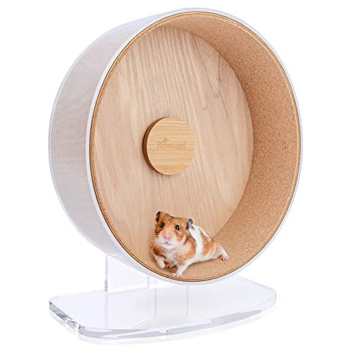 Niteangel Silent Hamster Exercise Wheel: Dual-Bearing Quiet Spinning Acrylic Hamster Running Wheel for Dwarf Hamster Gerbils Mice Degus Or Other Small Animals