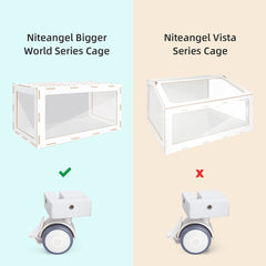 Niteangel Supplement Cage Wheels - Fits for Niteangel Bigger World - MDF Aspen Hamster Cage to Move Your Hamster Cage Simply