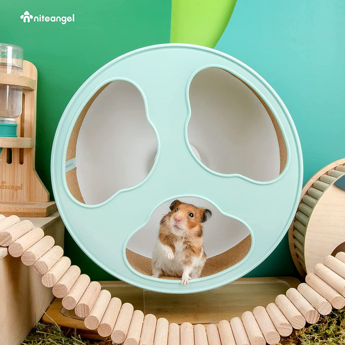 Niteangel Quiet Hamster Exercise Wheel - Clouds Series Hamster Running Wheels for Dwarf Syrian Hamsters Gerbils Mice or Other Small Sized Pets