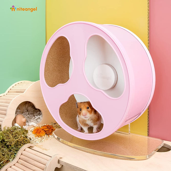 Niteangel Quiet Hamster Exercise Wheel - Clouds Series Hamster Running Wheels for Dwarf Syrian Hamsters Gerbils Mice or Other Small Sized Pets