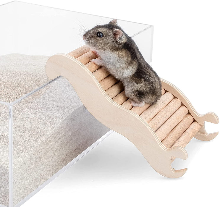 Niteangel Hamster Climbing Toy Wooden Ladder Bridge for Hamsters Gerbils Mice and Small Animals