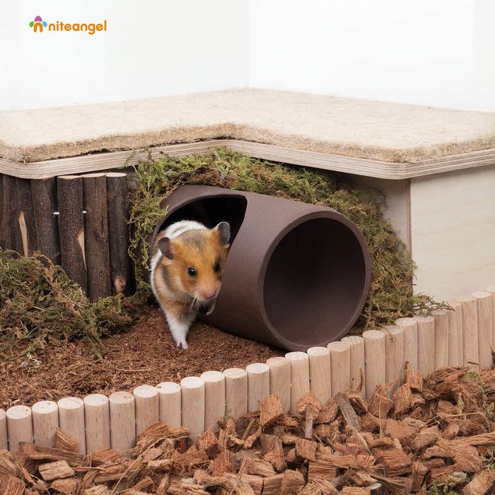 Niteangel Ceramic Hamster Tunnel & Tubes Hideout: for Dwarf Robo Syrian Hamsters Mice Rats or Other Small Animals