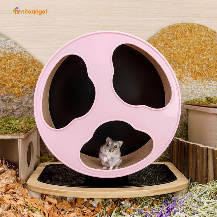 Niteangel Quiet Hamster Exercise Wheel - Clouds Series Hamster Running Wheels for Dwarf Syrian Hamsters Gerbils Mice or Other Small Sized Pets