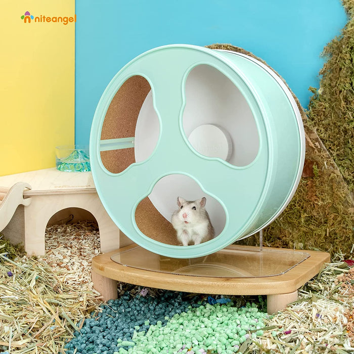 Niteangel Quiet Hamster Exercise Wheel - Clouds Series Hamster Running Wheels for Dwarf Syrian Hamsters Gerbils Mice or Other Small Sized Pets