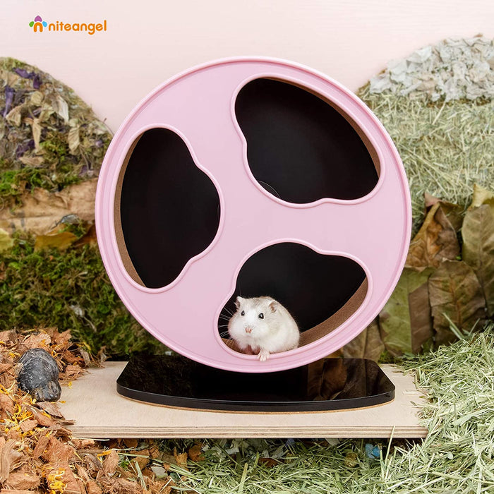 Niteangel Quiet Hamster Exercise Wheel - Clouds Series Hamster Running Wheels for Dwarf Syrian Hamsters Gerbils Mice or Other Small Sized Pets