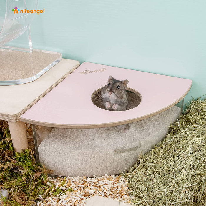 Niteangel Small Animal Sand-Bath Box - Acrylic Critter's Sand Bath Shower Room & Digging Sand Container for Hamsters Mice Lemming Gerbils or Other Small Pets