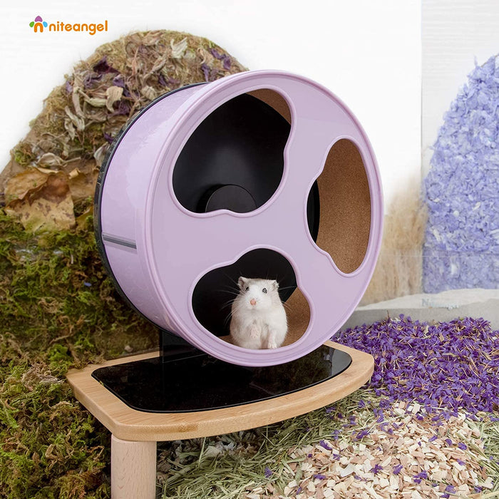 Niteangel Quiet Hamster Exercise Wheel - Clouds Series Hamster Running Wheels for Dwarf Syrian Hamsters Gerbils Mice or Other Small Sized Pets