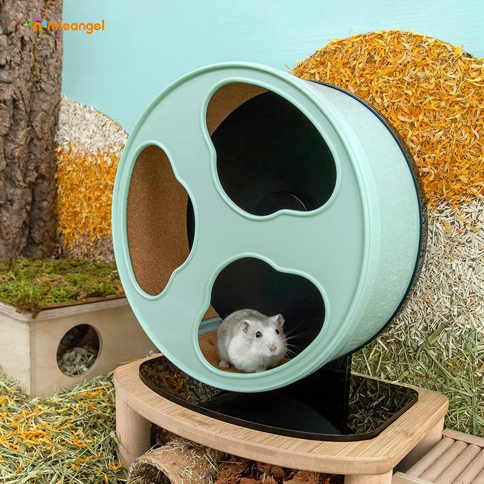 Niteangel Quiet Hamster Exercise Wheel - Clouds Series Hamster Running Wheels for Dwarf Syrian Hamsters Gerbils Mice or Other Small Sized Pets