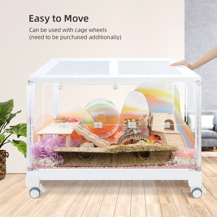 Niteangel Stacker Series Hamster Cage: - Stackable & Large Glass Terrarium (ca. 558 Sq In) for Hamster or other Small-sized Pets