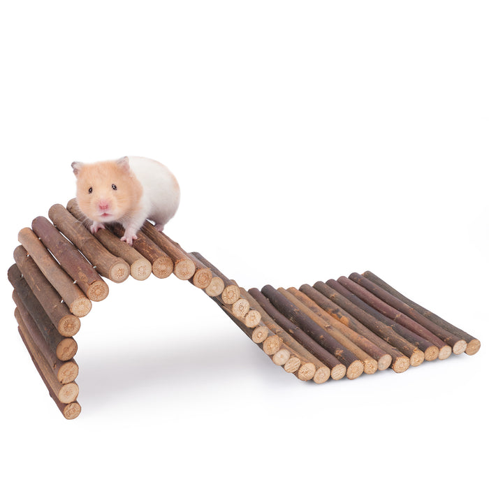 Niteangel Wooden Ladder Bridge, Hamster Mouse Rat Rodents Toy, Small Animal Chew Toy