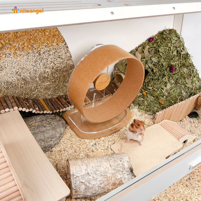 Niteangel Vista Hamster Cage W/ Oblique Opening - MDF Aspen Small Animal Cage for Syrian Dwarf Hamsters Degus Mice or Other Similar-Sized Pets