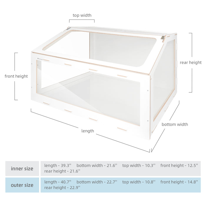 Niteangel Vista Hamster Cage W/ Oblique Opening - MDF Aspen Small Animal Cage for Syrian Dwarf Hamsters Degus Mice or Other Similar-Sized Pets