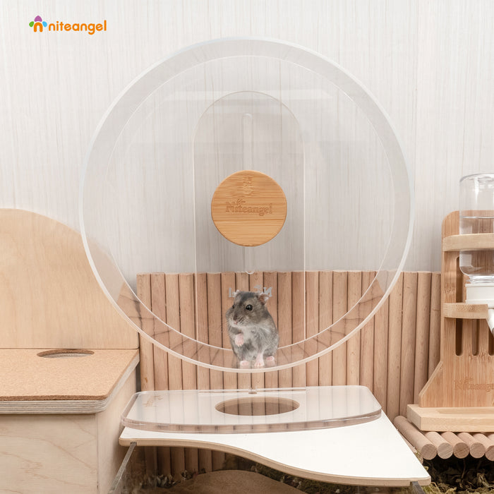 Niteangel Silent Hamster Exercise Wheel: Dual-Bearing Quiet Spinning Acrylic Hamster Running Wheel for Dwarf Hamster Gerbils Mice Degus Or Other Small Animals