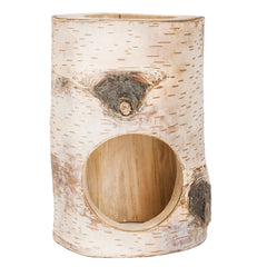 Niteangel Natural Birch Hideout with Tree Holes for Syrian and Dwarf Hamster