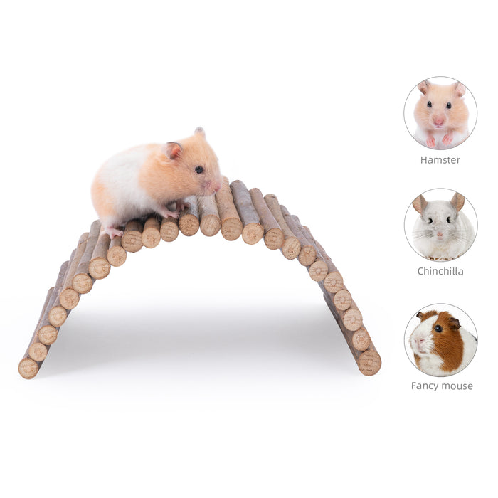 Niteangel Wooden Ladder Bridge, Hamster Mouse Rat Rodents Toy, Small Animal Chew Toy