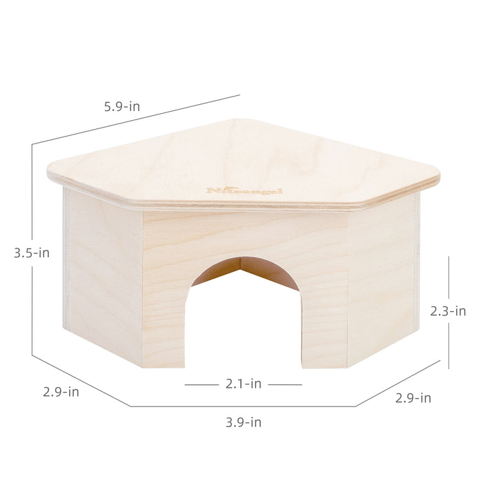 Niteangel Hamster House for Hamsters Gerbils Mice or Similar-Sized Pets (Triangle-Shaped Hamster Hut)