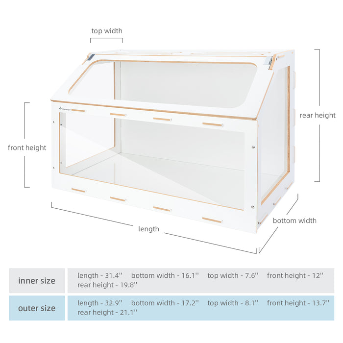 Niteangel Vista Hamster Cage W/ Oblique Opening - MDF Aspen Small Animal Cage for Syrian Dwarf Hamsters Degus Mice or Other Similar-Sized Pets