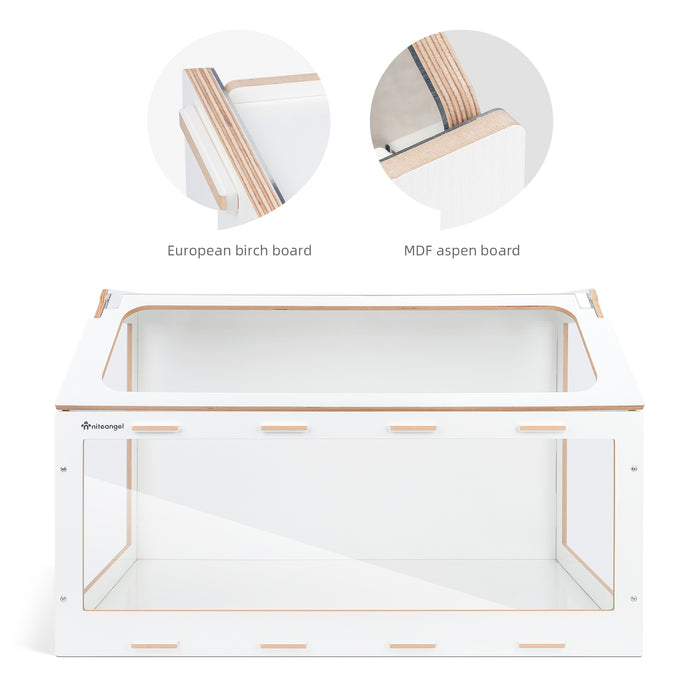 Niteangel Vista Hamster Cage W/ Oblique Opening - MDF Aspen Small Animal Cage for Syrian Dwarf Hamsters Degus Mice or Other Similar-Sized Pets