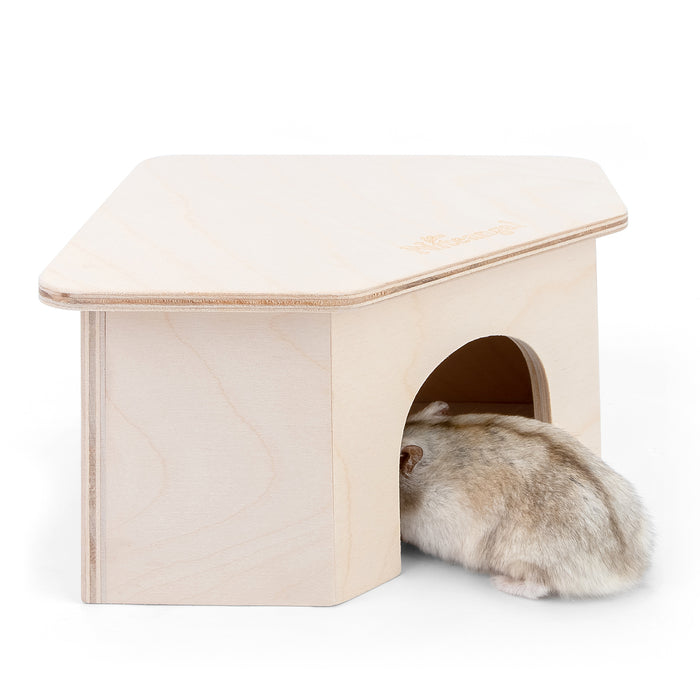 Niteangel Hamster House for Hamsters Gerbils Mice or Similar-Sized Pets (Triangle-Shaped Hamster Hut)