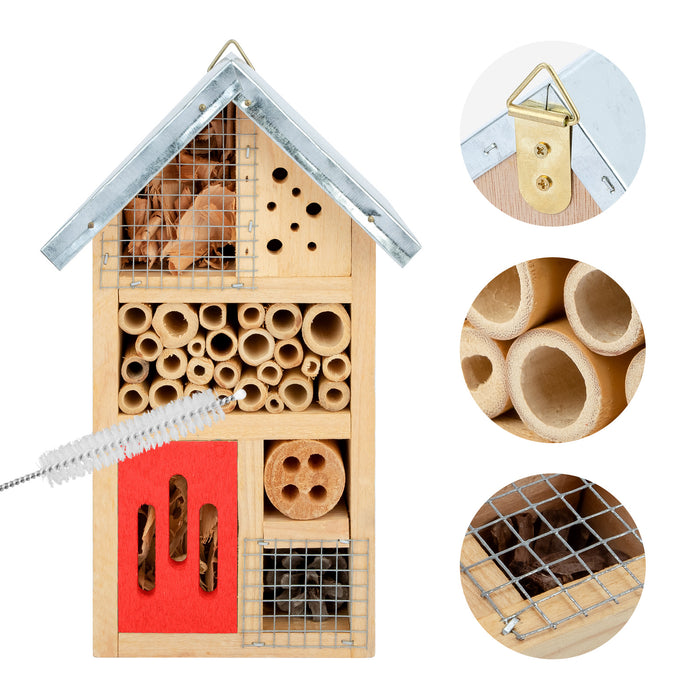 Niteangel Natural Wooden Insect Hotel, Garden Insect House for Ladybugs, lacewings, Butterfly, Bee, Bug