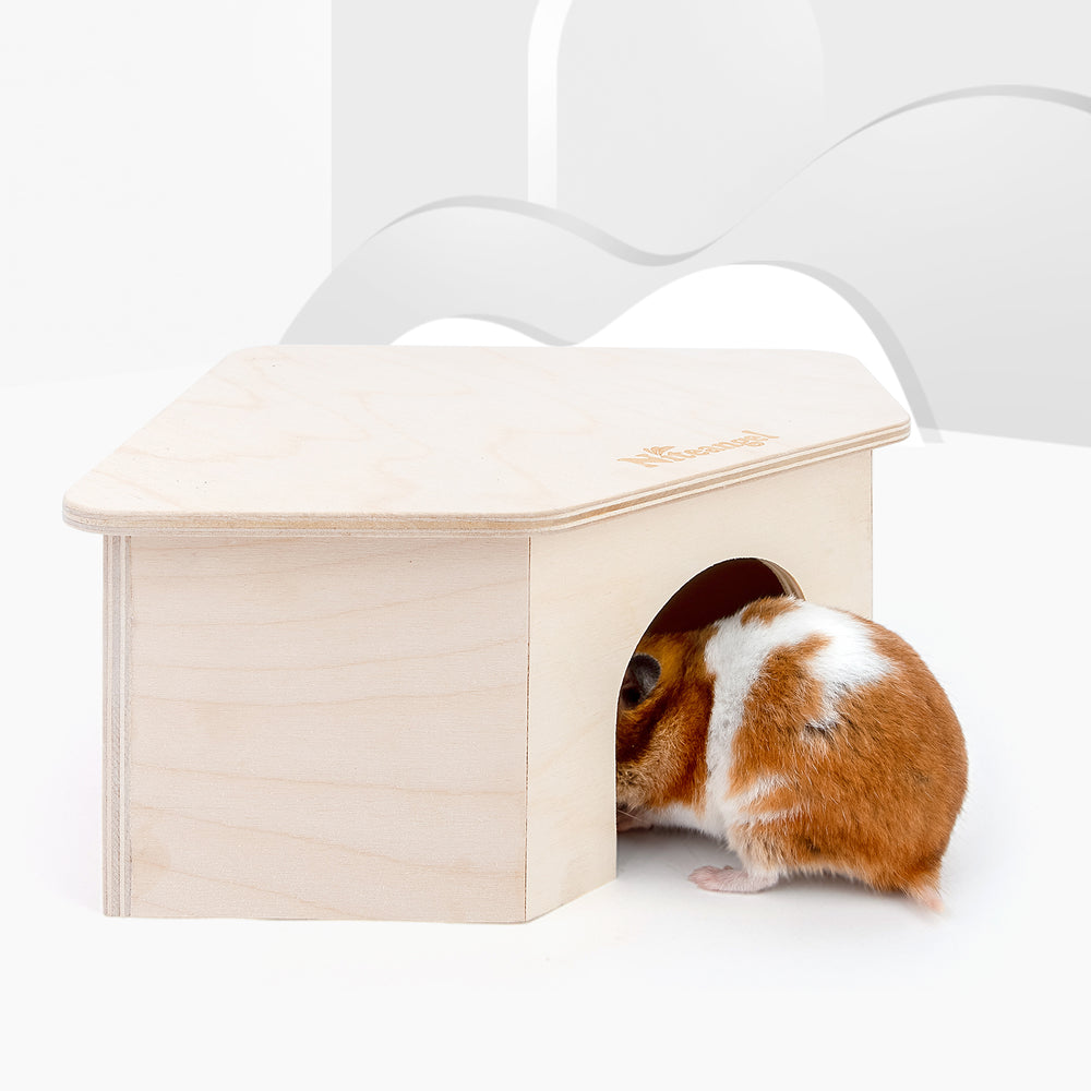 Niteangel Hamster House for Hamsters Gerbils Mice or Similar-Sized Pets (Triangle-Shaped Hamster Hut)