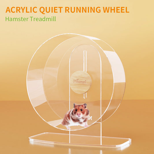 Niteangel Silent Hamster Exercise Wheel: Dual-Bearing Quiet Spinning Acrylic Hamster Running Wheel for Dwarf Hamster Gerbils Mice Degus Or Other Small Animals