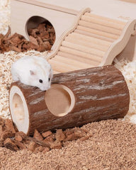 Niteangel Natural Wooden Hamster Mouse Tunnel Tube Toy Forest Hollow Tree Trunk
