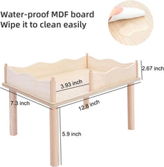 Niteangel Hamster Play Wooden Platform & Multi-Chamber Series Maze Fence for Dwarf Syrian Hamsters Gerbils Mice Degus or Other Small Pets