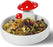 Niteangel Ceramic Hamster Habitat Hideout (Mushroom-Shaped Feeding & Water Bowls)