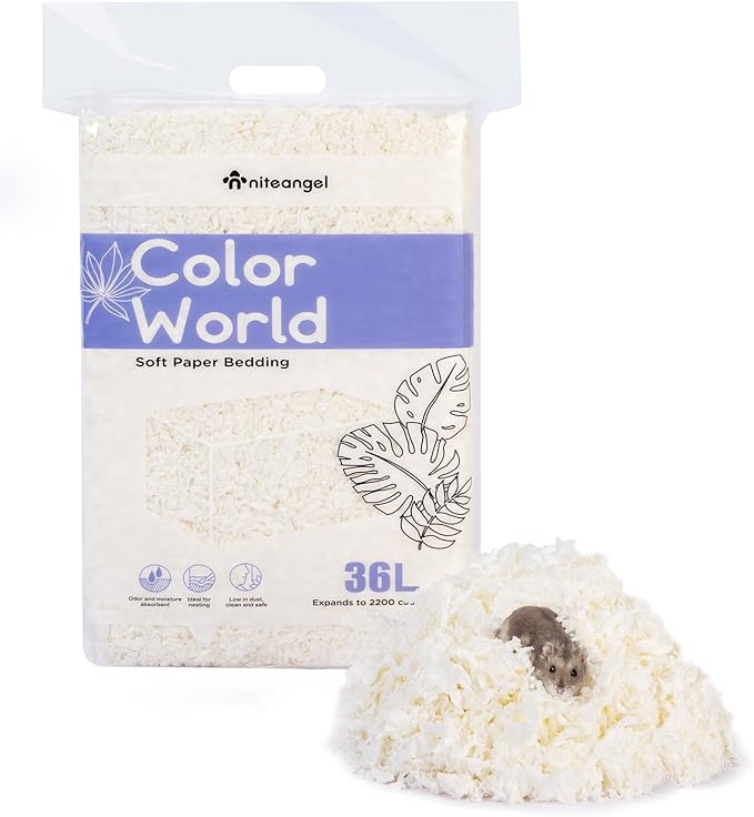 Niteangel 65L Aspen Shaving Hamster Beddings for Syrian Dwarf Hamster Gerbil Mice Degu Rat Rabbit Bunny Guinea Pig Chinchilla Hedgehog or Other Small Pets
