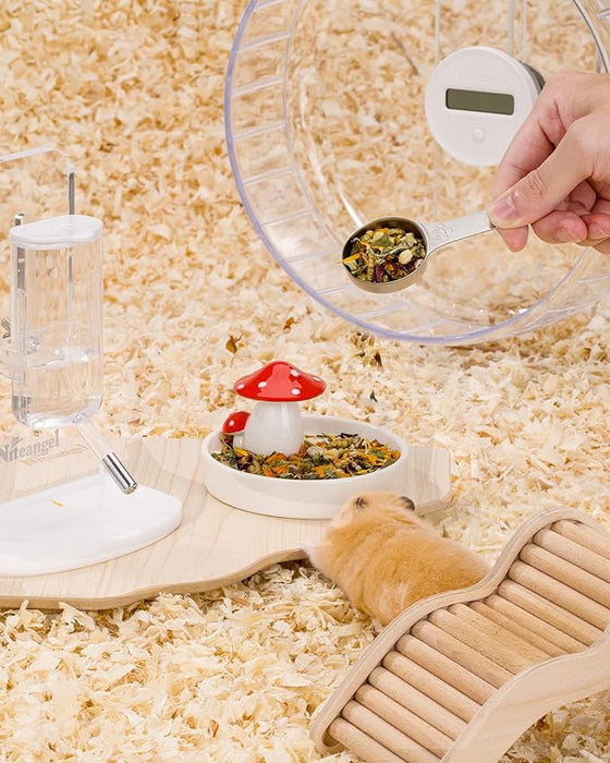 Niteangel Hamster Food Scoop Stainless Steel Measuring Scoop for Dwa Niteangel Pet