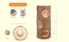 Niteangel Natural Wooden Hamster Mouse Tunnel Tube Toy Forest Hollow Tree Trunk