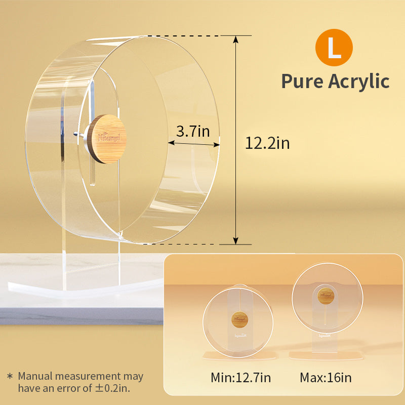 Niteangel Silent Hamster Exercise Wheel:  Quiet Spinning Acrylic Hamster Running Wheel for Dwarf Hamster Gerbils Mice Degus Or Other Small Animals