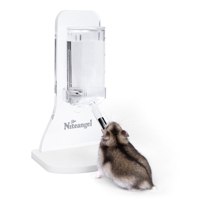 Niteangel 80ml Hamster Water Bottle W/ Stand | Gerbil Water Feeder Dispenser for Small-Sized Pets Like Hamster Gerbils Mice Degus Lemming Hedgehog Small-Sized Pet